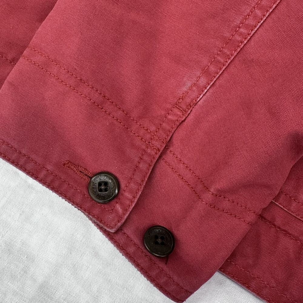 Vintage LL Bean Jacket Womens Red Canvas Quilt Barn Chore Corduroy 0WY29 sizeXL - Picture 8 of 16